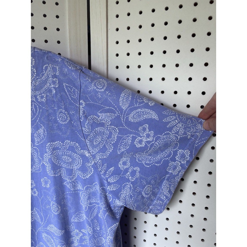 Fresh Produce Pocket Knee Dress Womens 2X Cotton Made in USA Floral Light Purple - Picture 5 of 6